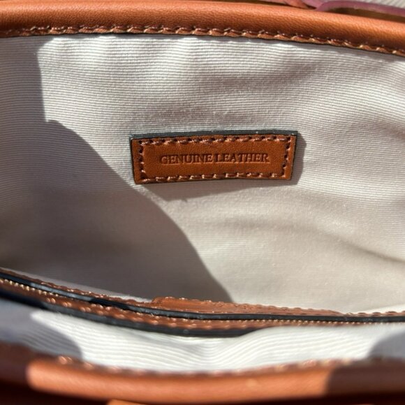 Brooks Brothers Genuine Leather Soft Clutch Purse Bag with Belt Bag Strap Red - Picture 6 of 7